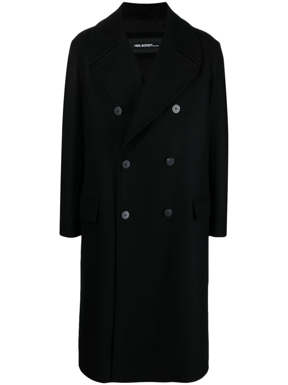 notched-lapel double-breasted coat - 1
