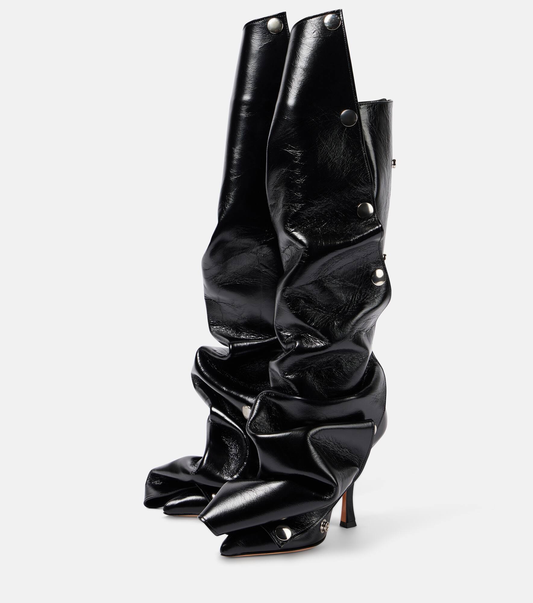 Snap 100 leather knee-high boots - 4