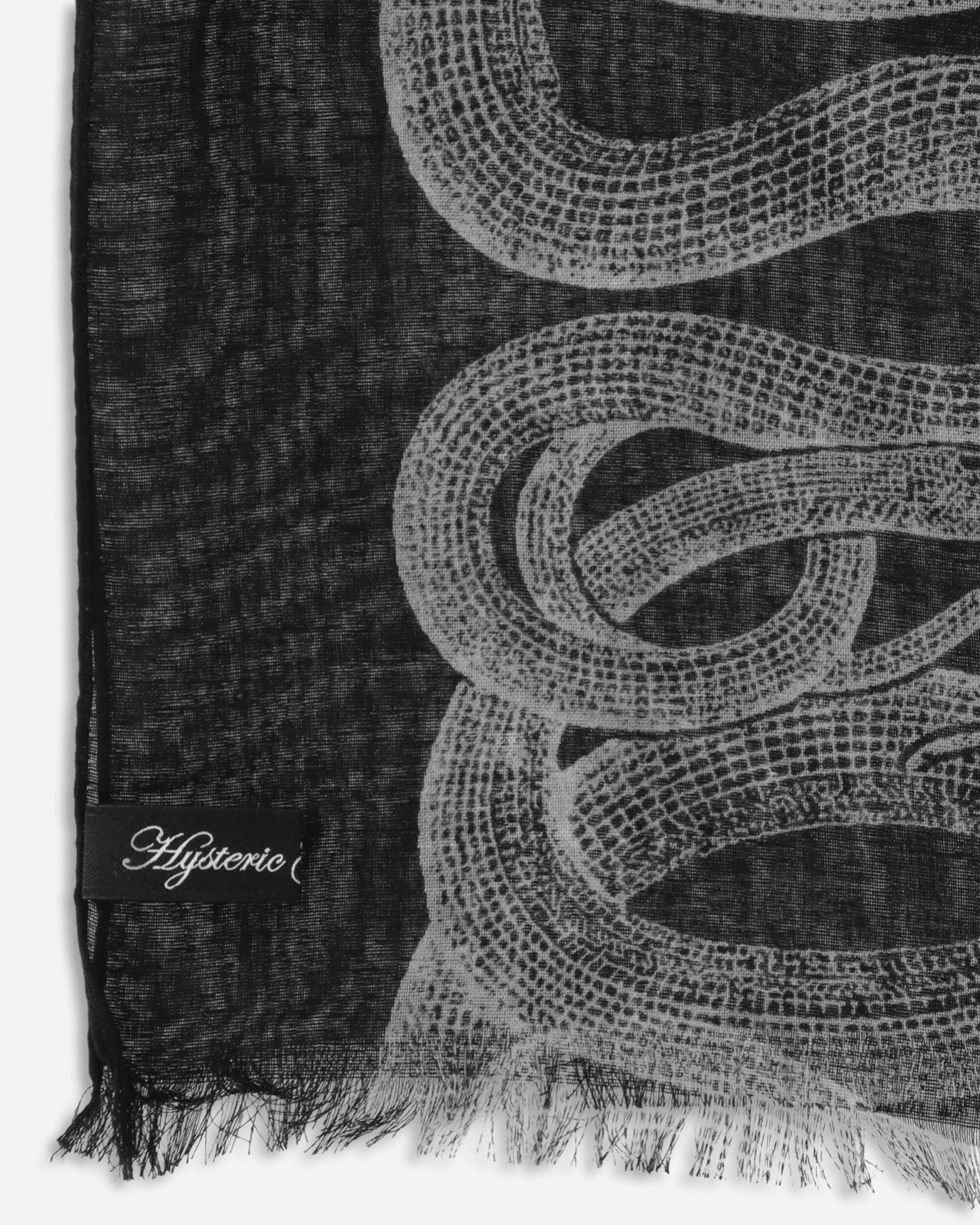 Snake Loop Pattern Scarf Black - 5