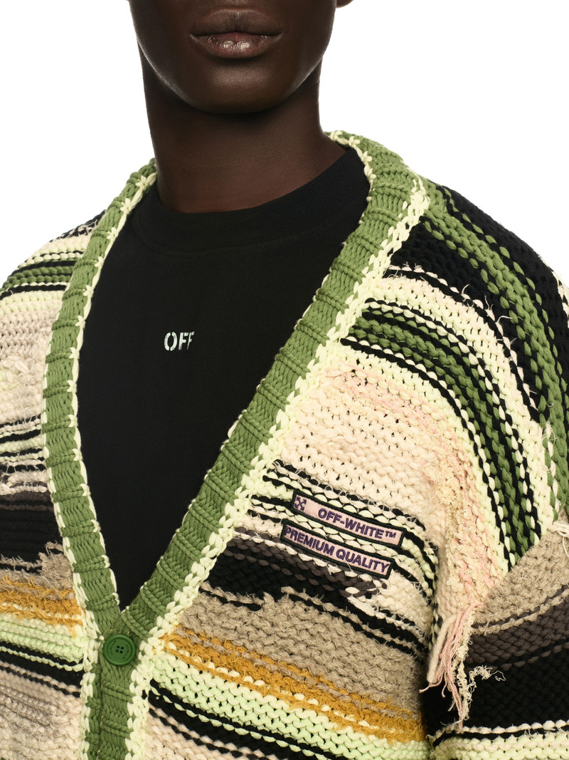 Green Premium Quality Striped Knit Cardigan 5