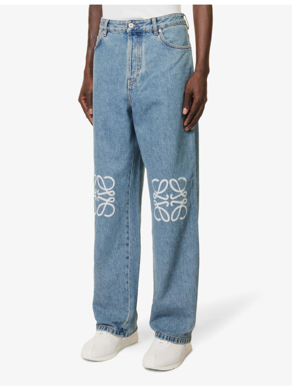 Anagram-embellished straight-leg jeans - 3