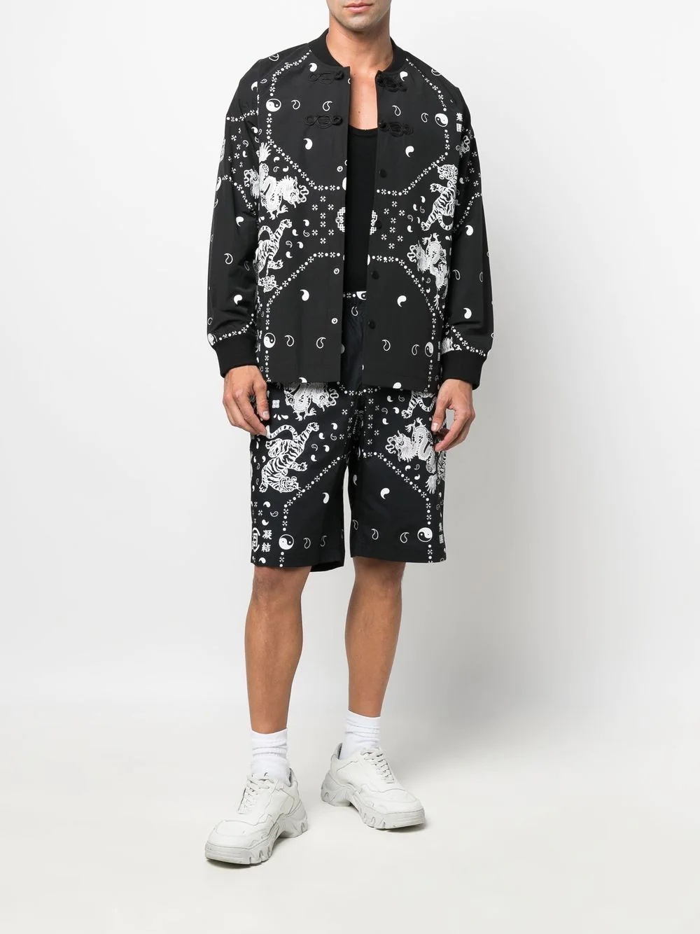 bandana-print detail bomber jacket - 2