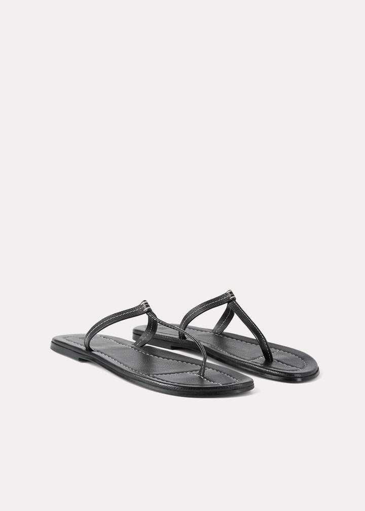 The t-strap sandal black grain - 4