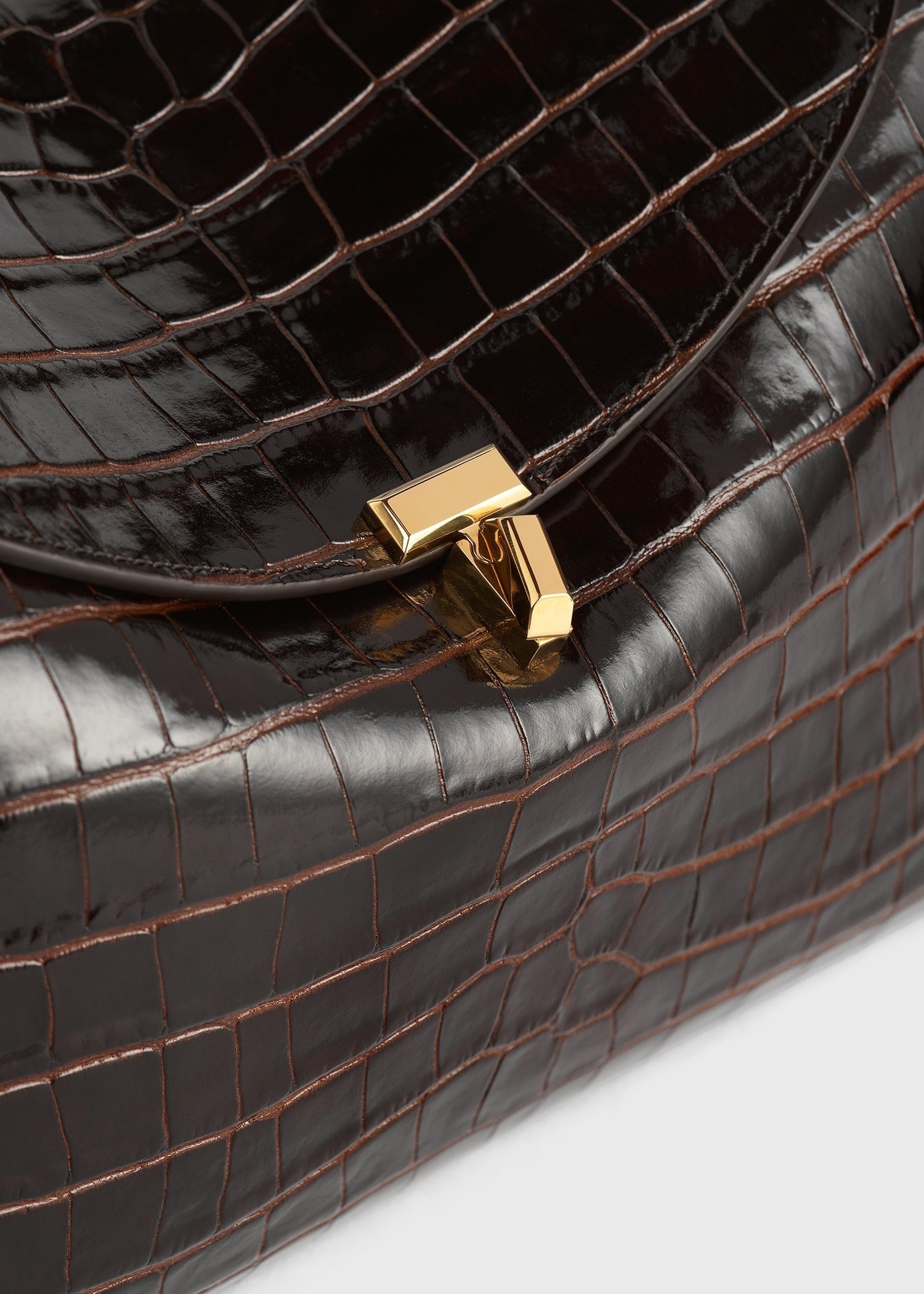 T-Lock top handle dark brown croco - 7