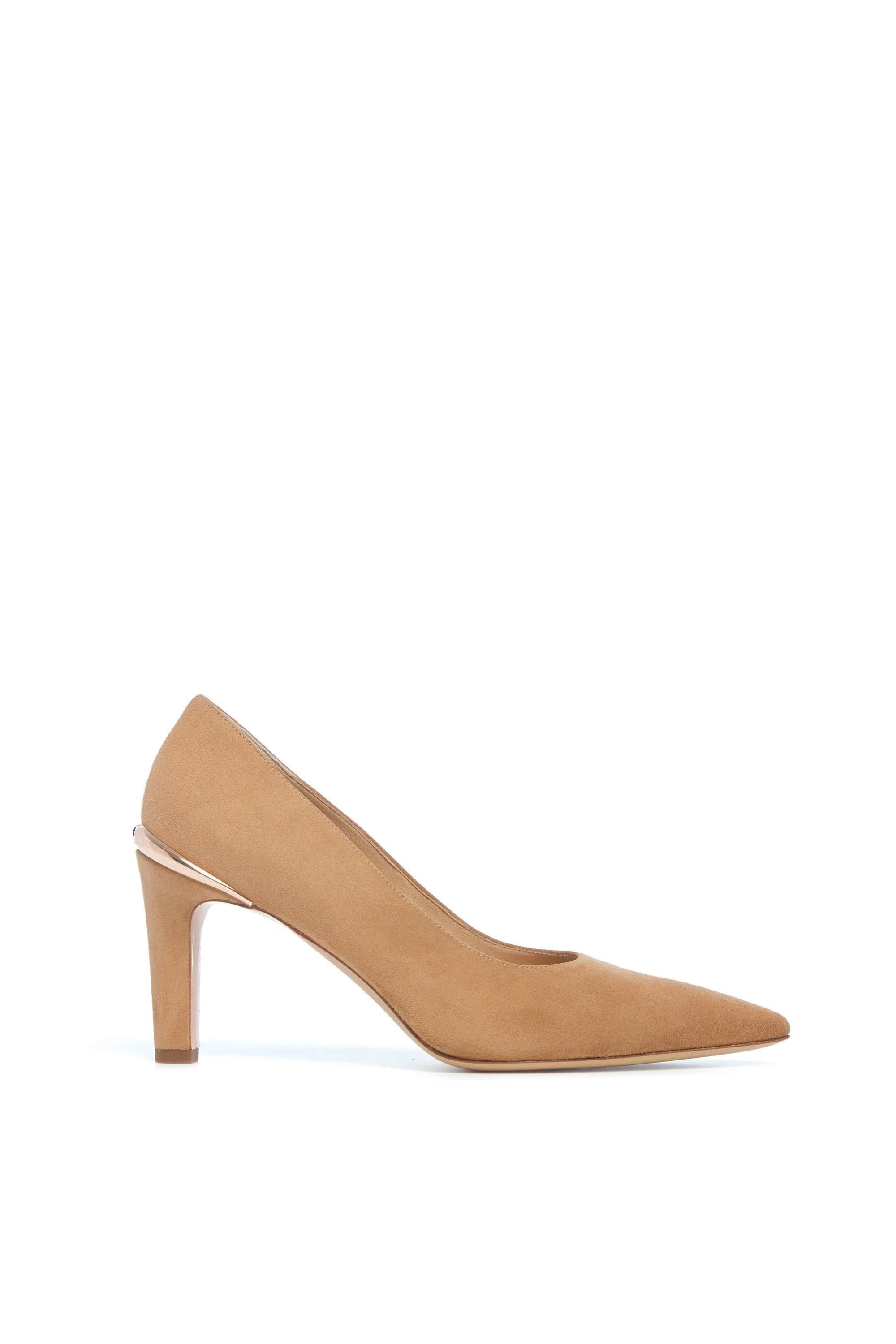 Edwina High Heel Stiletto Pump in Dark Camel Suede - 1