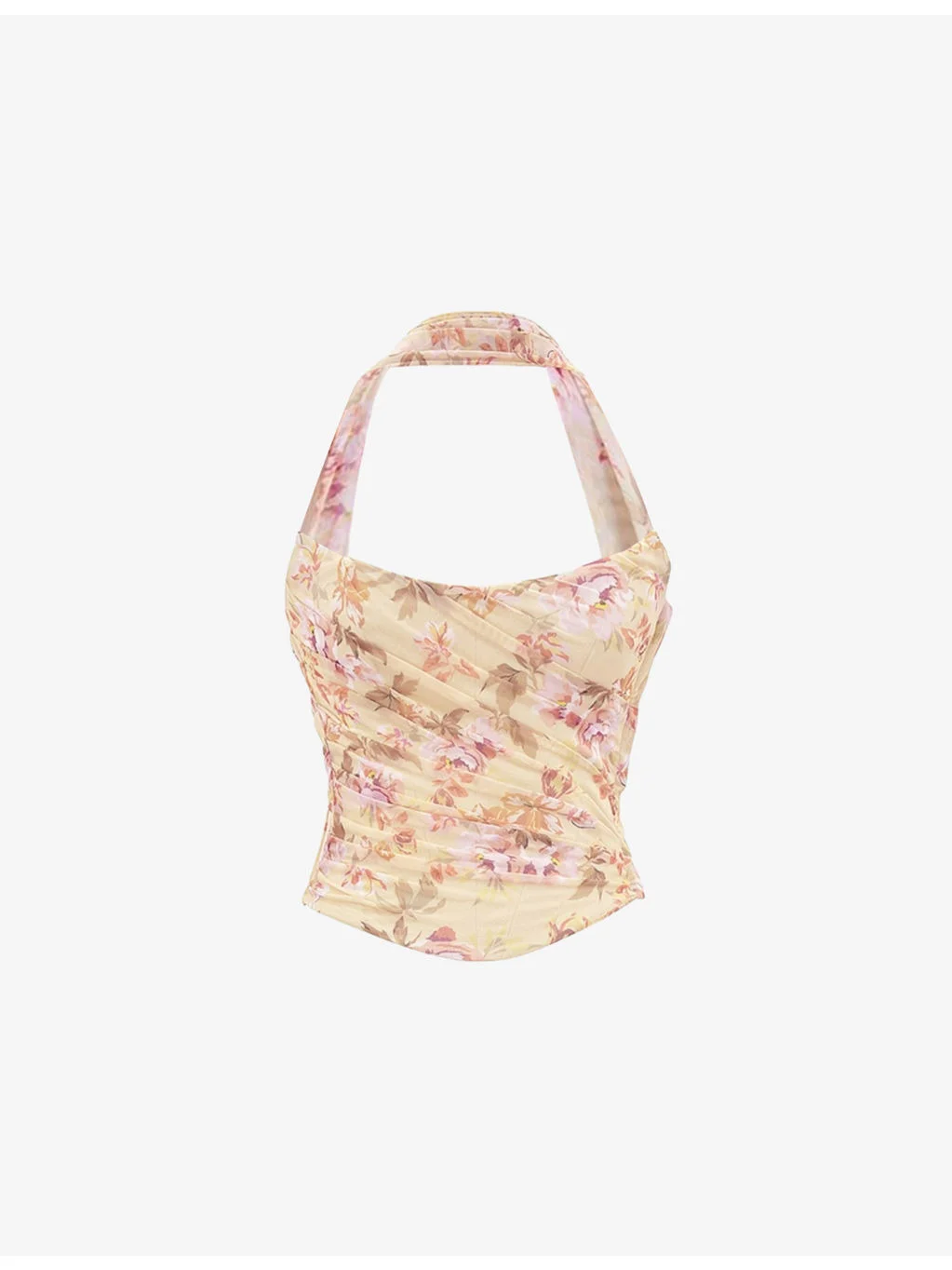 Hallie strapless floral-print stretch-woven corset - 1