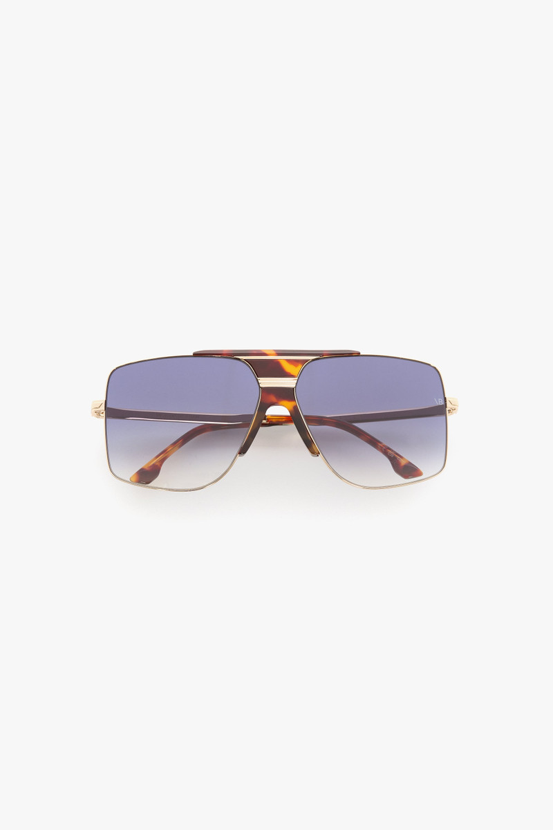 Oversized Metal And Acetate Frame In Gold Havana 1