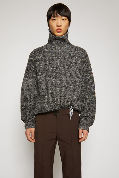 Acne Studios Ribbed roll neck sweater black/white outlook