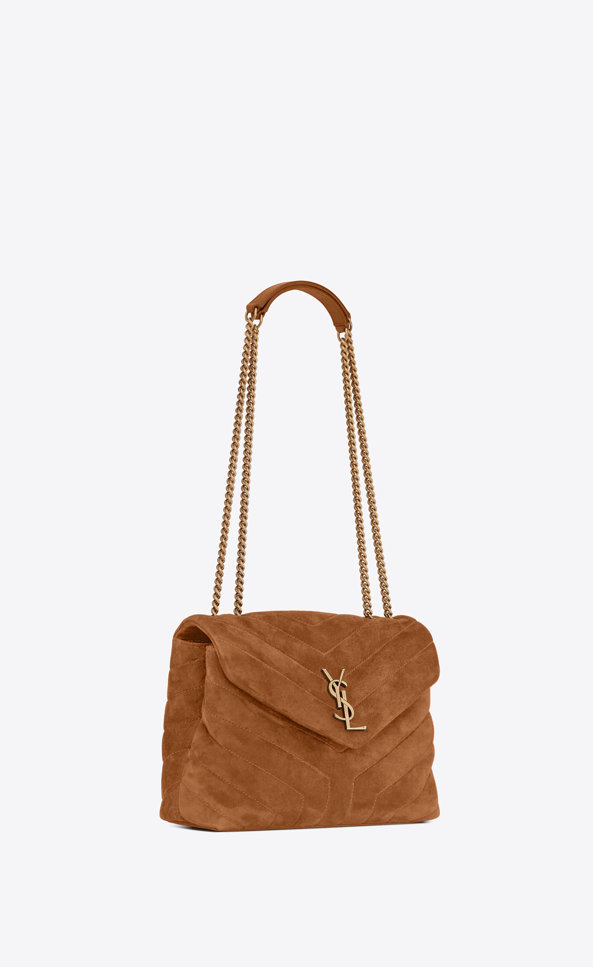loulou small chain bag in "y"-quilted suede - 6
