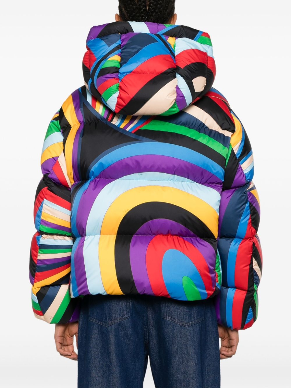 Iride-print puffer jacket - 4