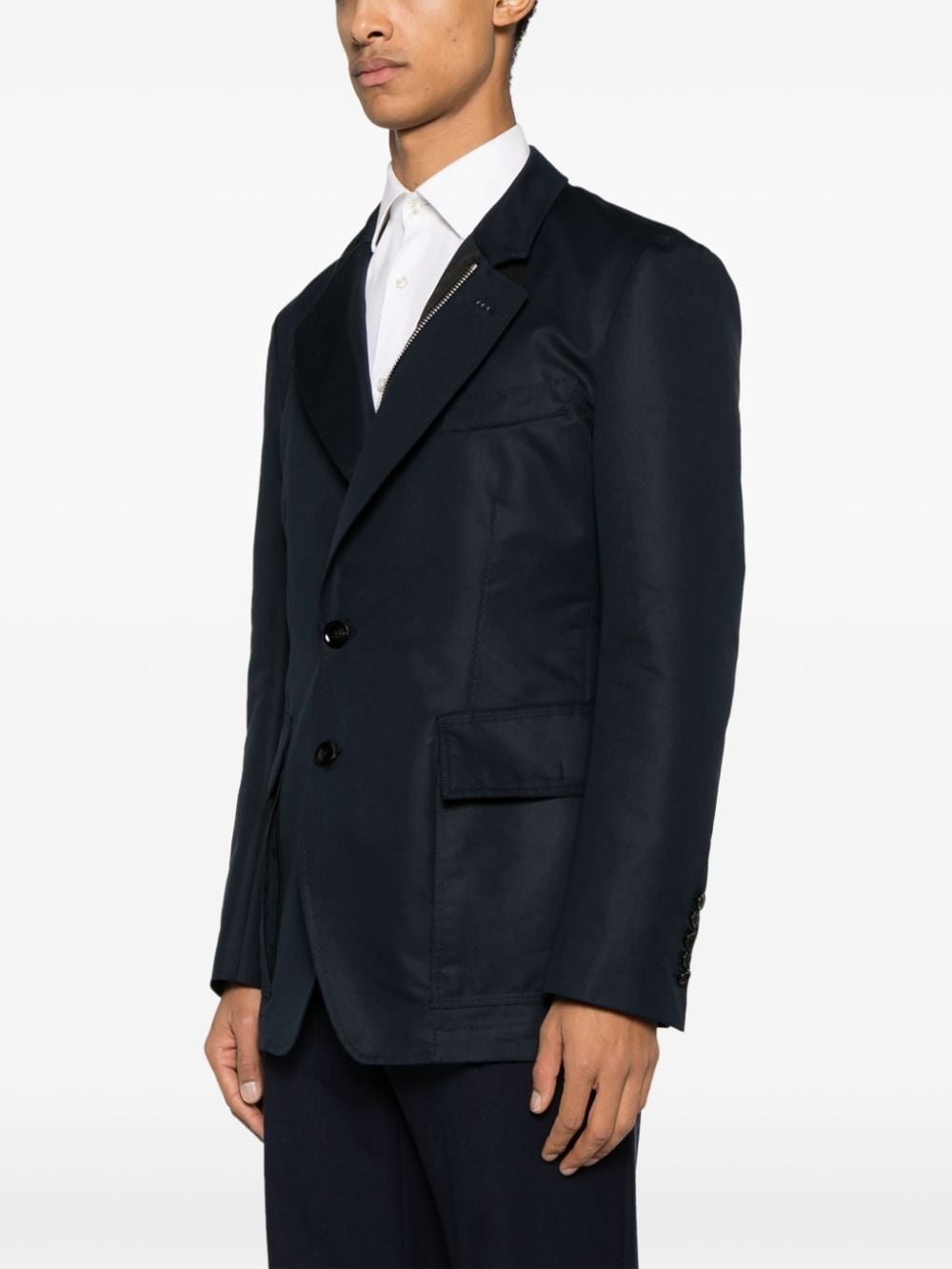 zipped-up single-breasted blazer - 3