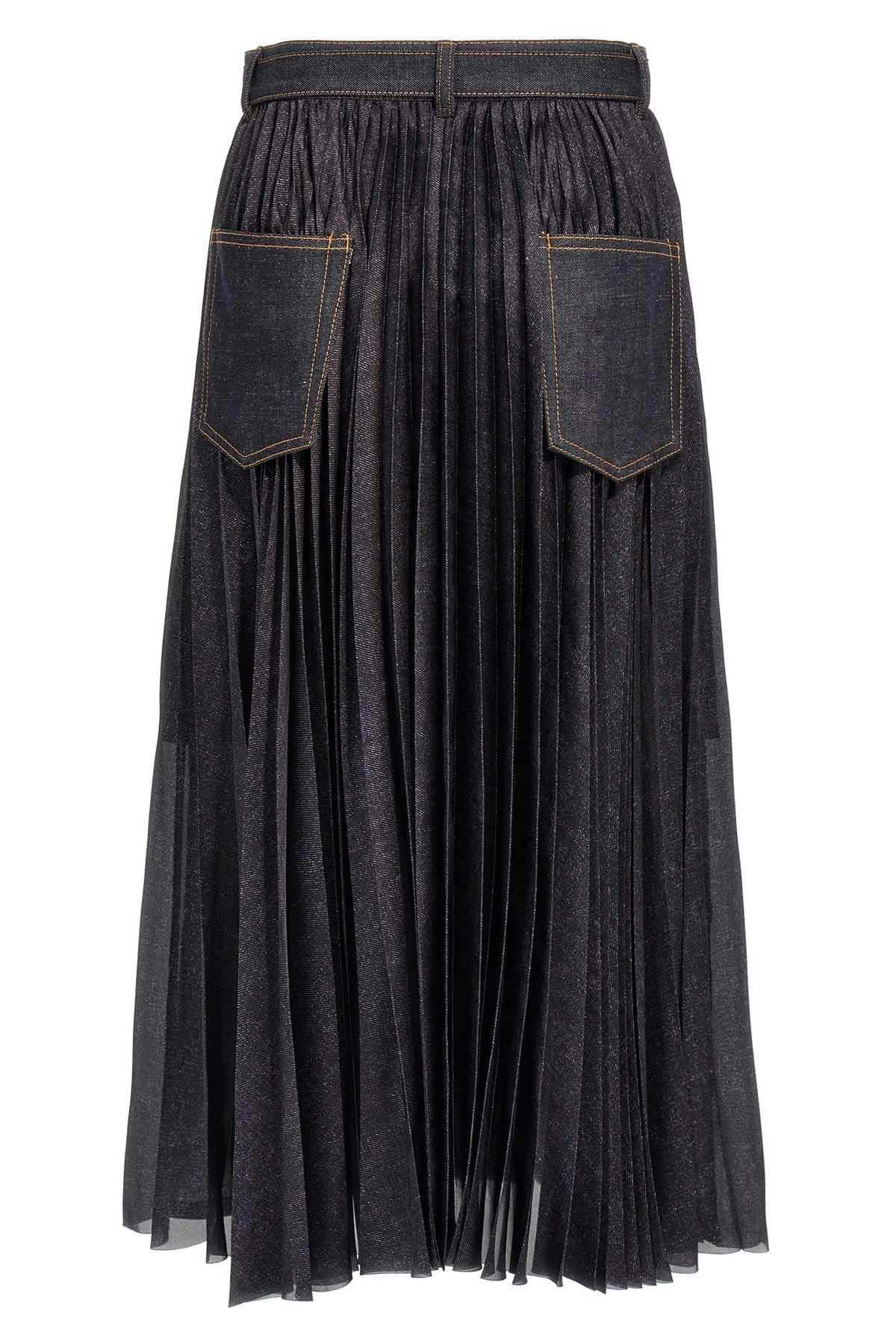 Sacai Women Pleated Denim Skirt - 3