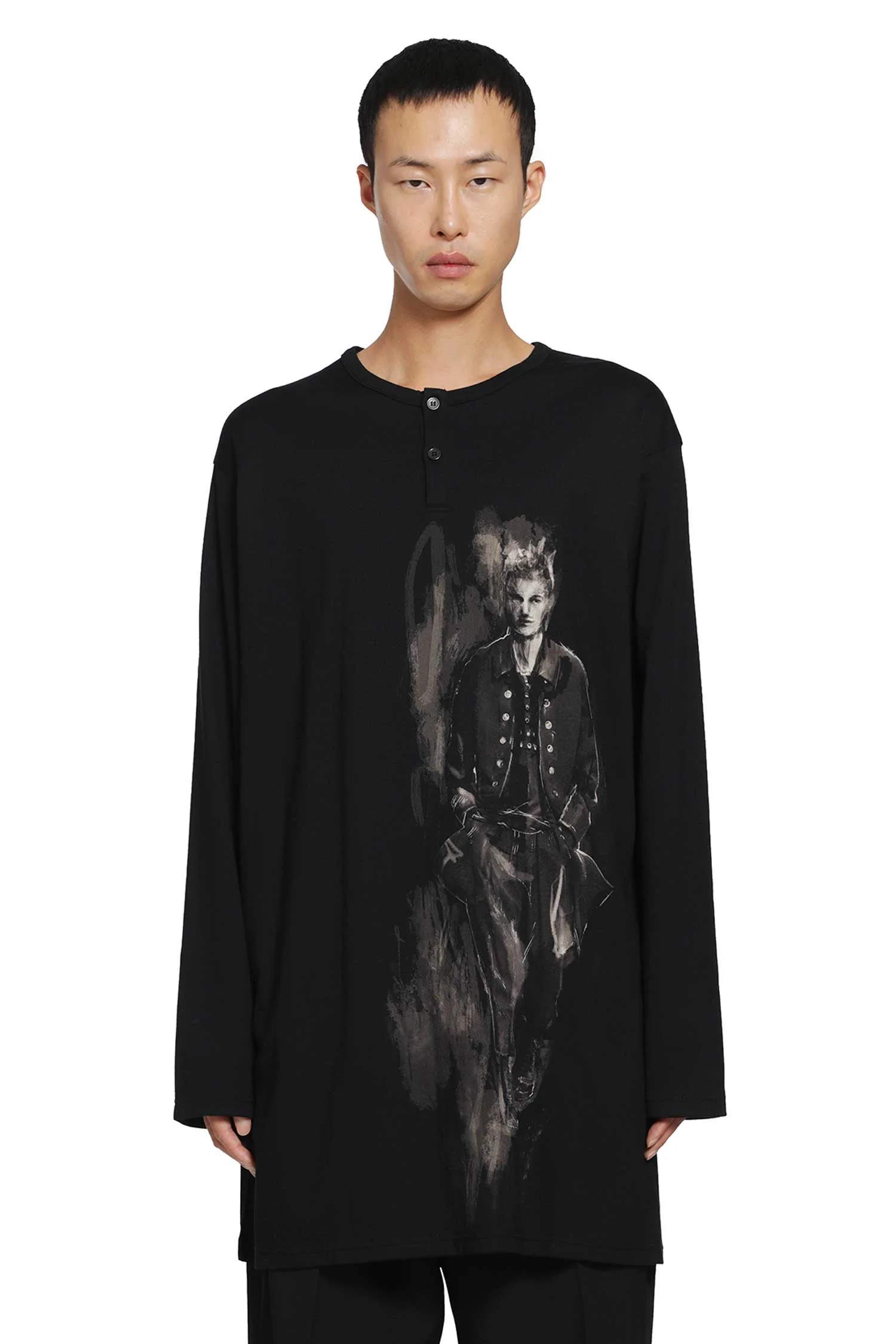 Henry Neck Long Sleeve Tee - 1