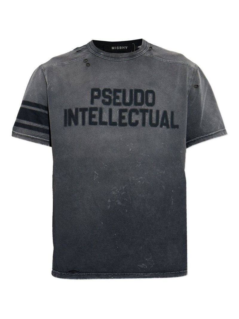 distressed-finish T-shirt 1