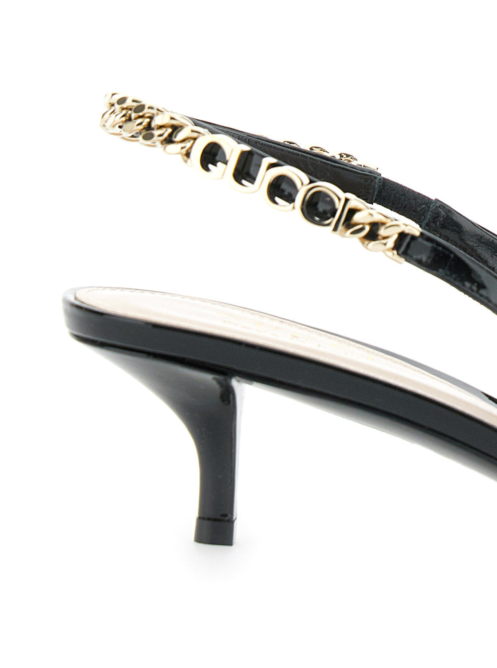 Gucci Women 'Signoria' Black Pumps With Logo Strap In Leather Woman - 4