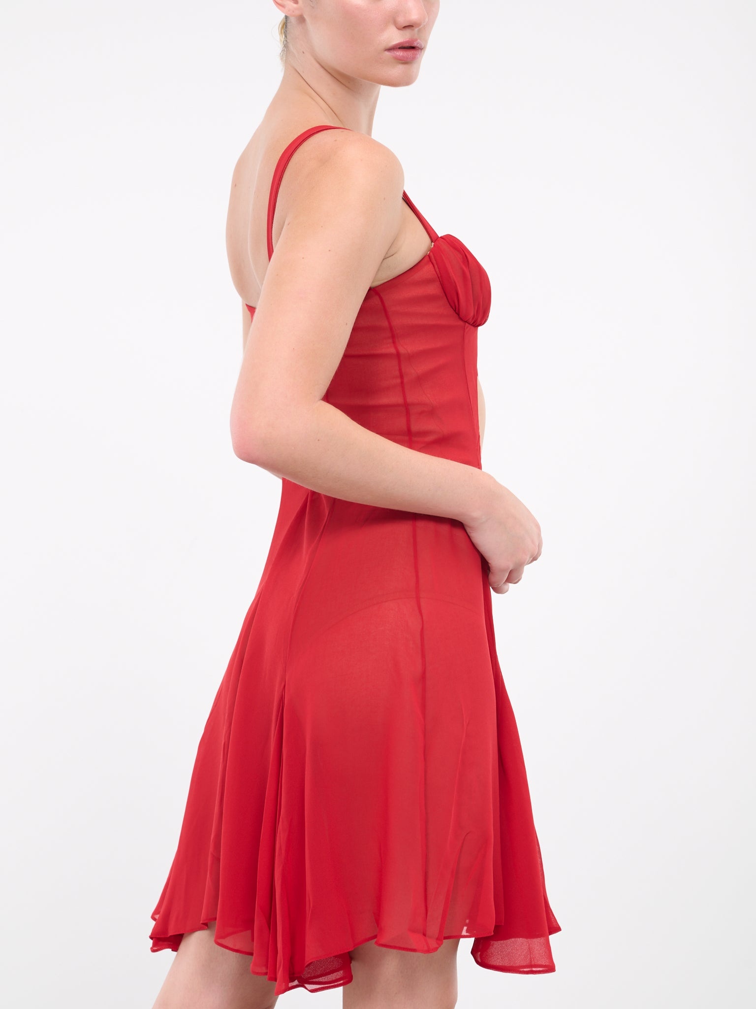 Keyhole Ruffled Mini Dress - 4