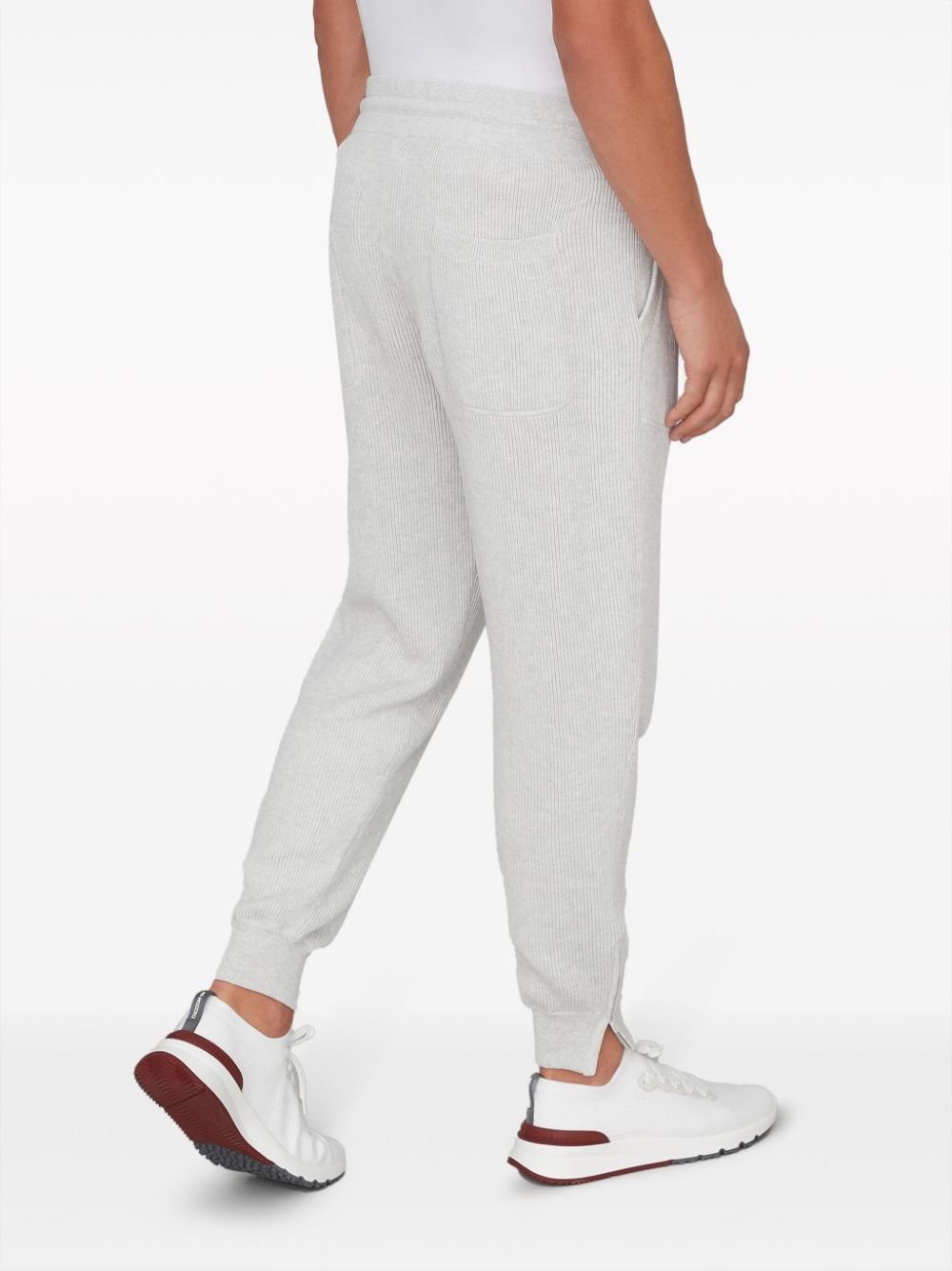 jersey-texture cotton track pants - 3
