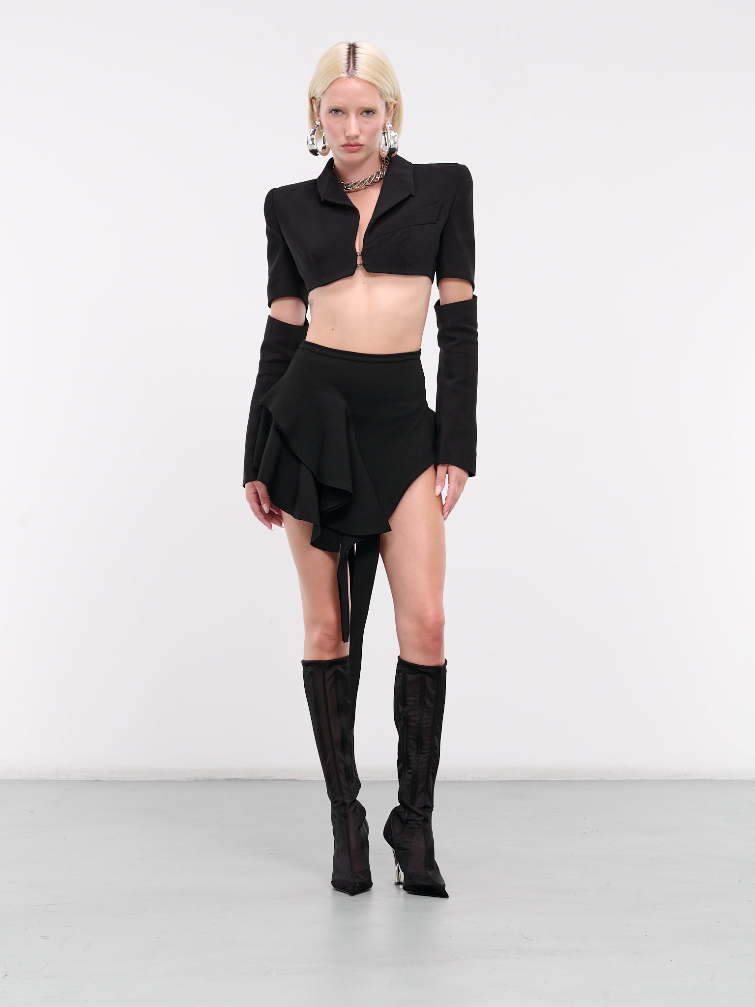 Asymmetric Knit Skirt - 6