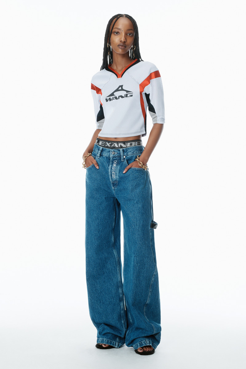 Alexander Wang Pre-Styled Rounded Jeans with Underwear Waistband outlook