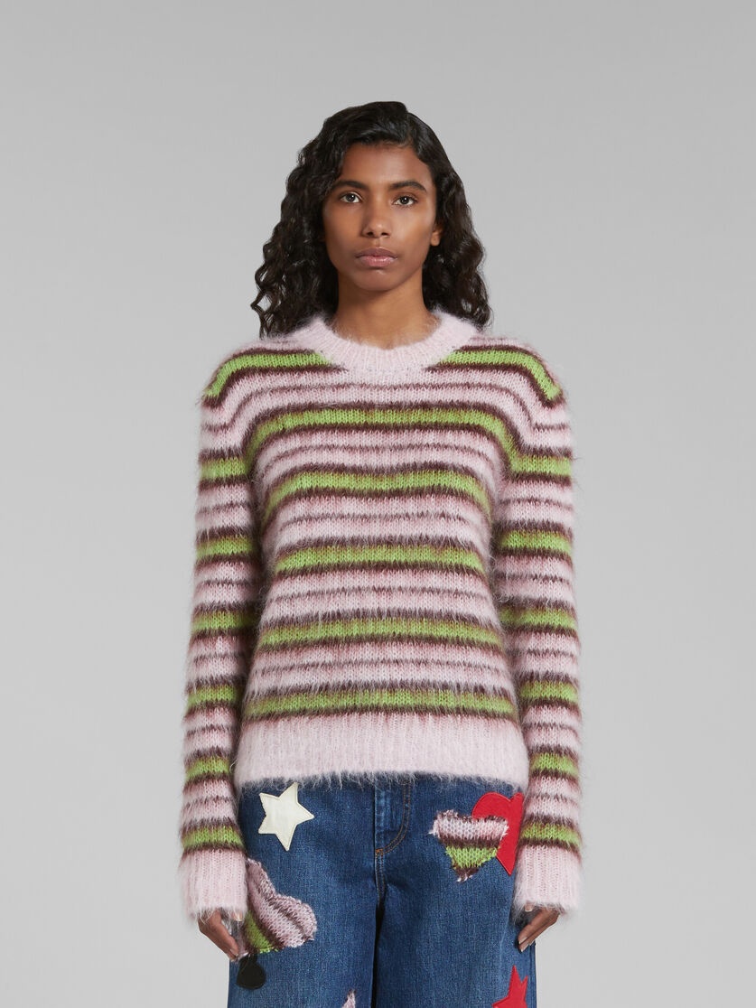 STRIPES MOHAIR AND WOOL SWEATER - 2