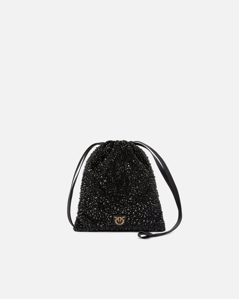 BABY SLOUCHY BAG FULLY RHINESTONED SHOULDER POUCH 1