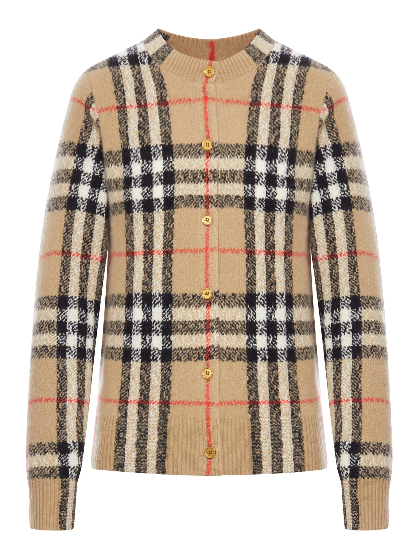 WOOL AND CASHMERE CHECK CARDIGAN - 2