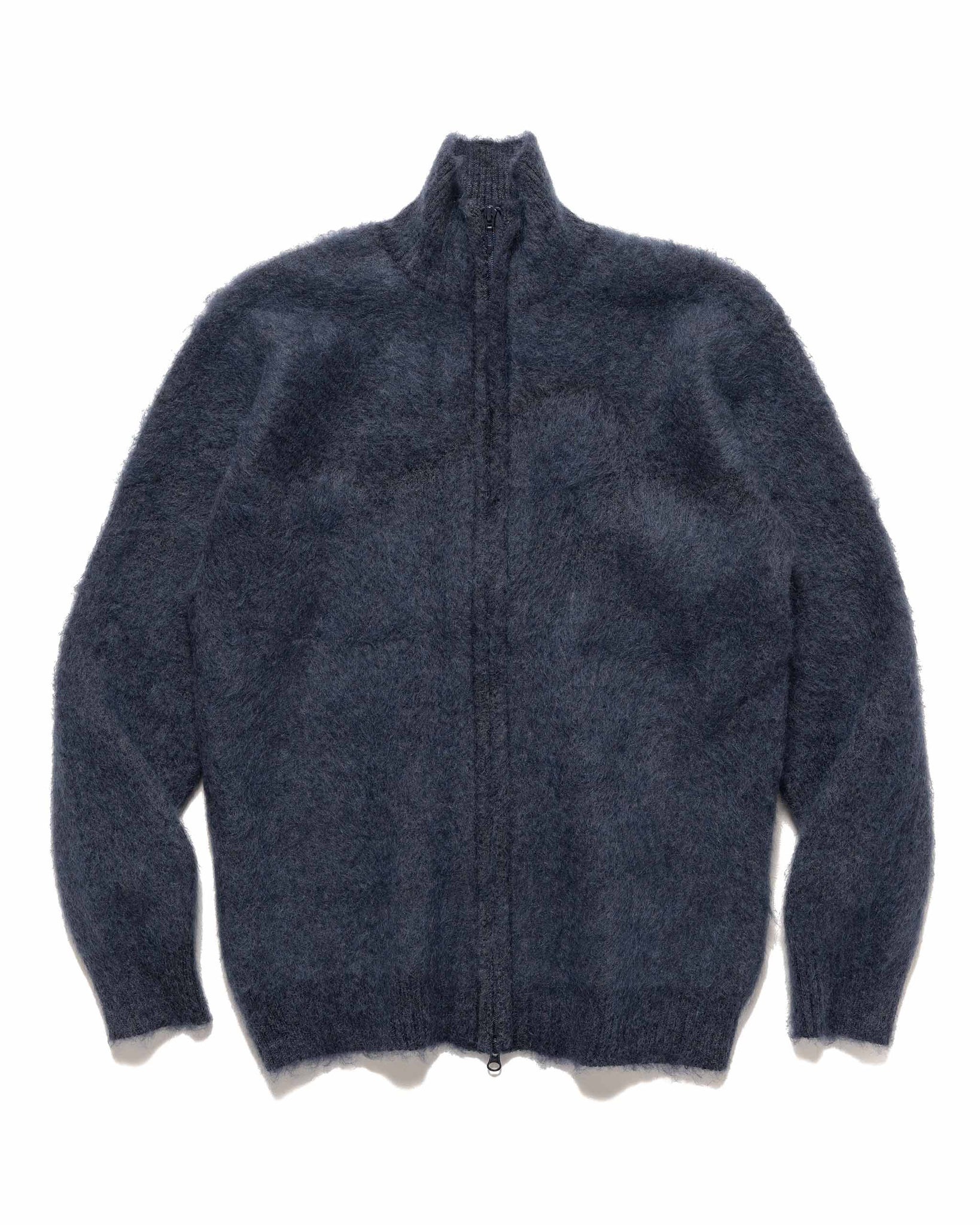 Zipped Mohair Cardigan - Solid Navy