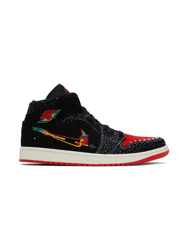 Black Air Jordan 1 Mid Siempre Familia Sneakers - 1