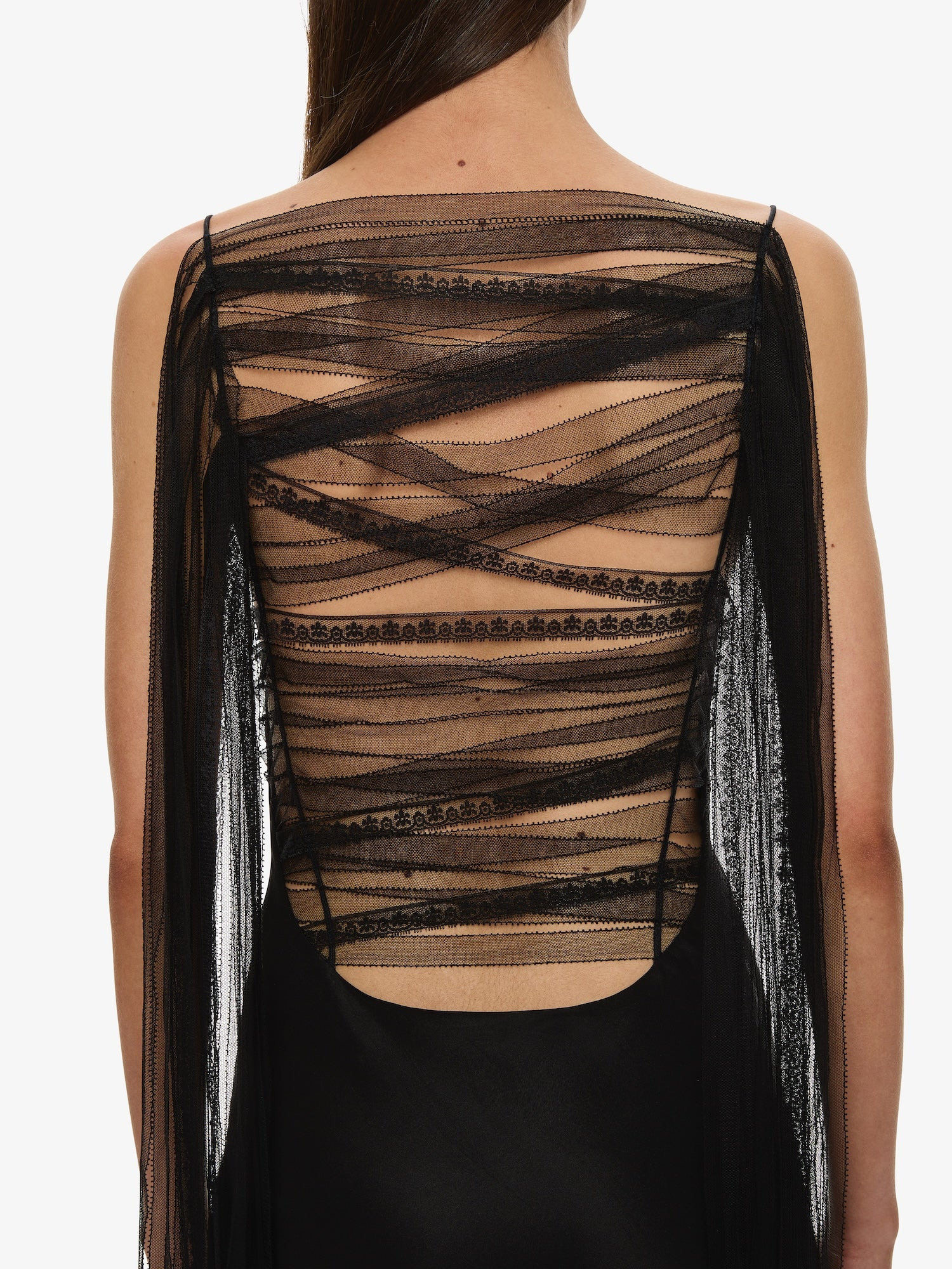 Lattice Lace Silk Gown - 5