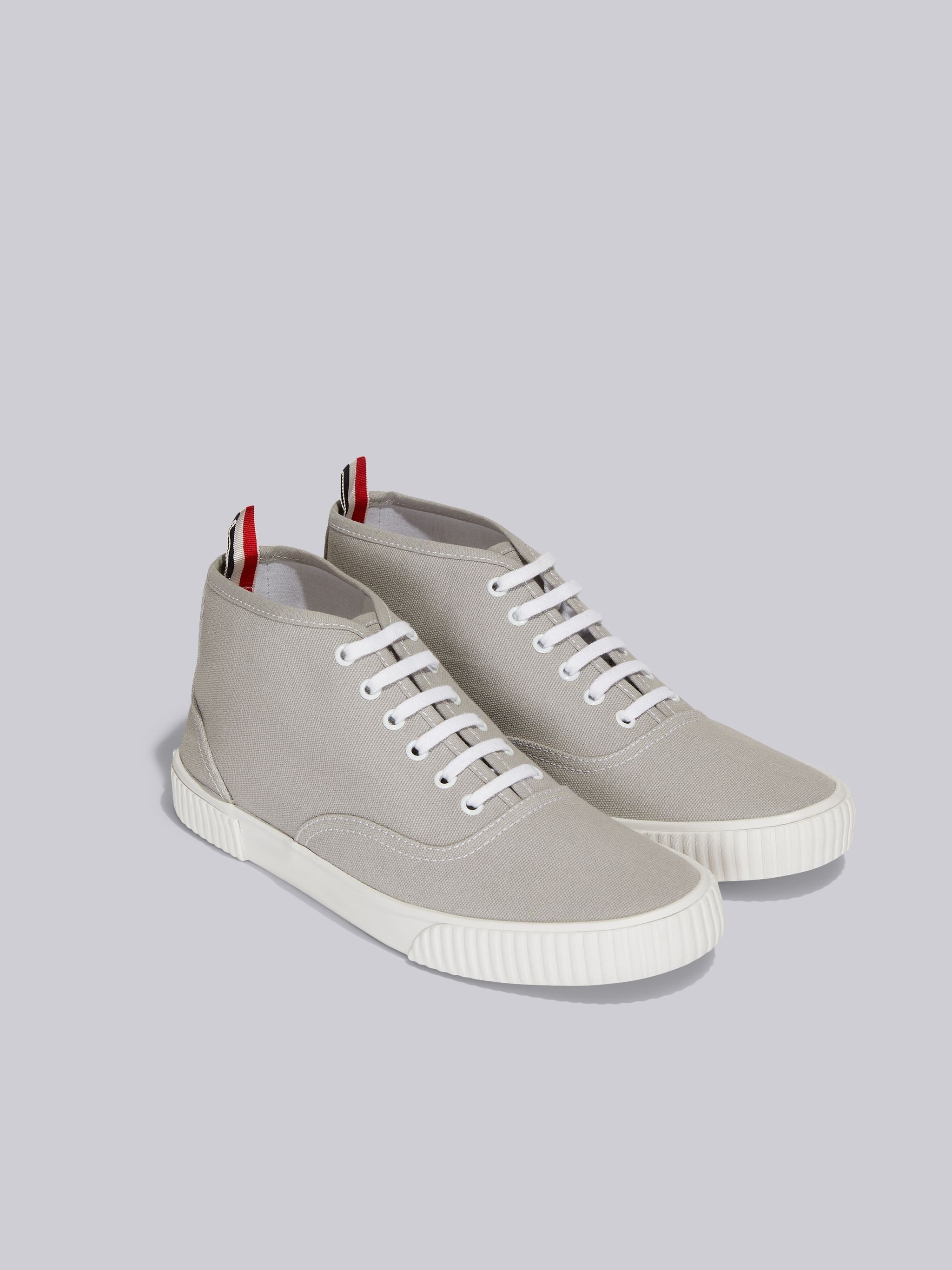 Medium Grey Canvas Mid Top Heritage Trainer - 2
