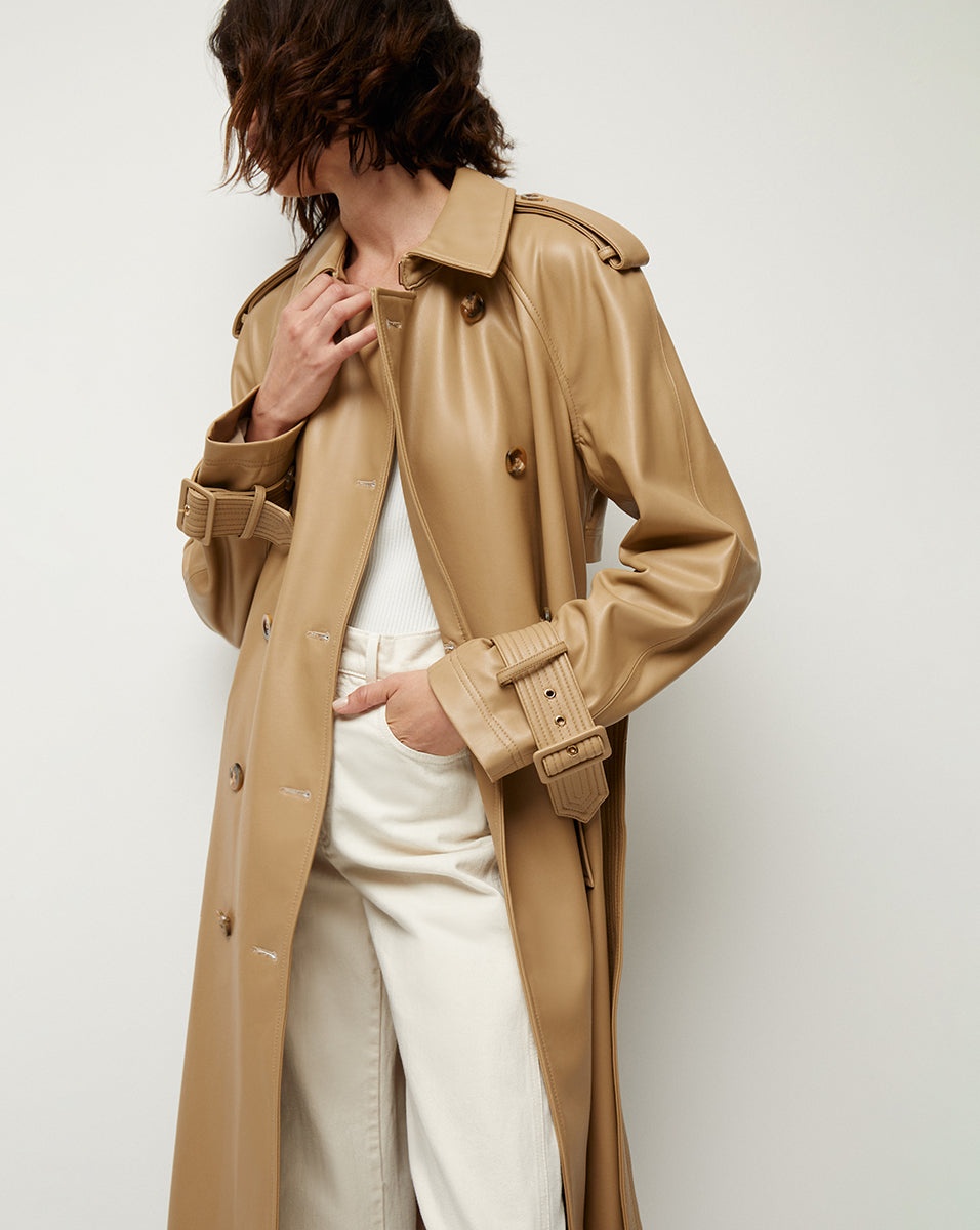 CONNELEY VEGAN LEATHER DICKEY TRENCH COAT - 3