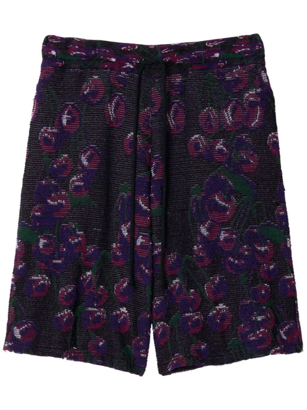 patterned intarsia-knit cotton-blend shorts - 1