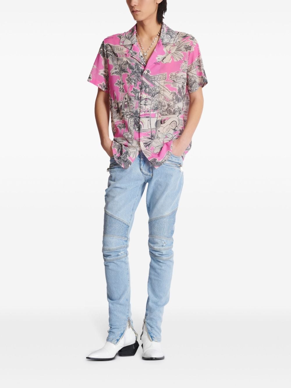 Biker mid-rise skinny jeans - 2