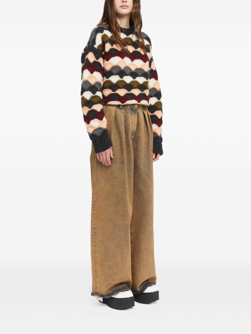 Desert Rose pleat-detailed acid-wash jeans - 3