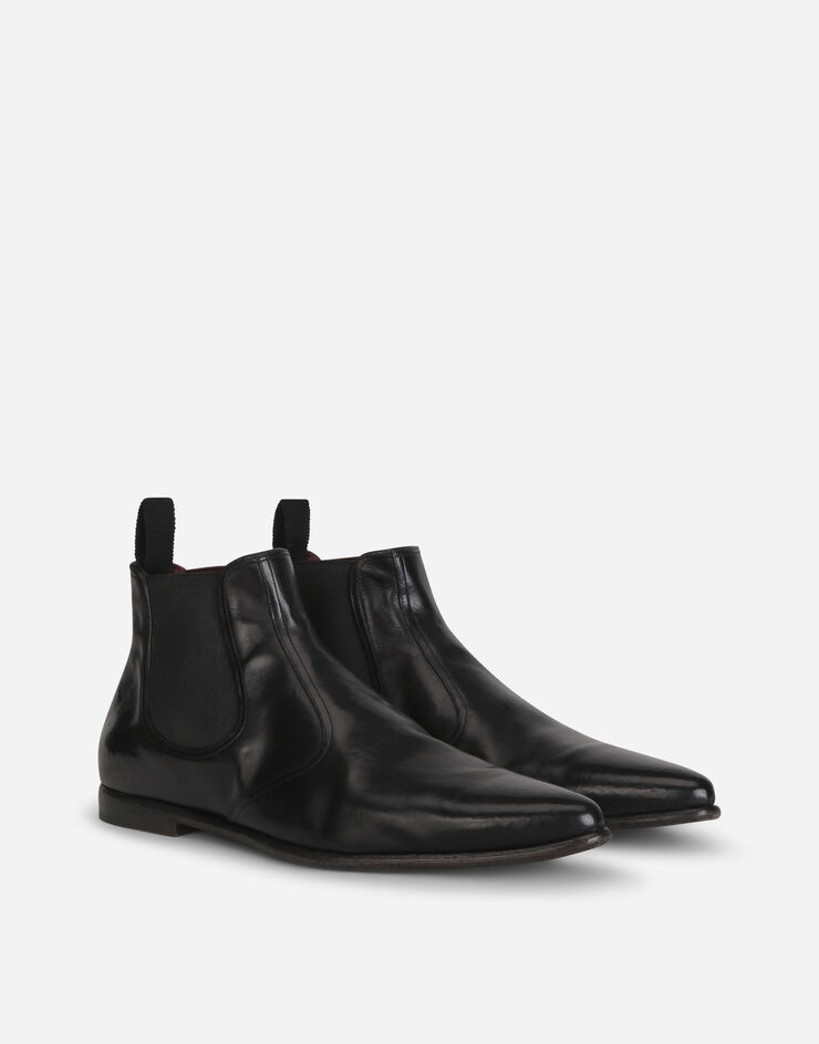 Vintage-effect calfskin chelsea boots - 2