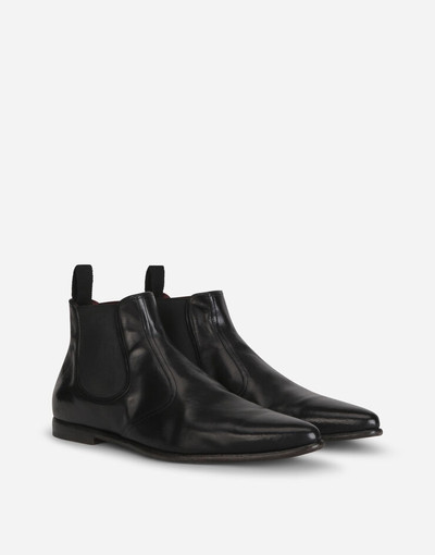 Dolce & Gabbana Vintage-effect calfskin chelsea boots outlook