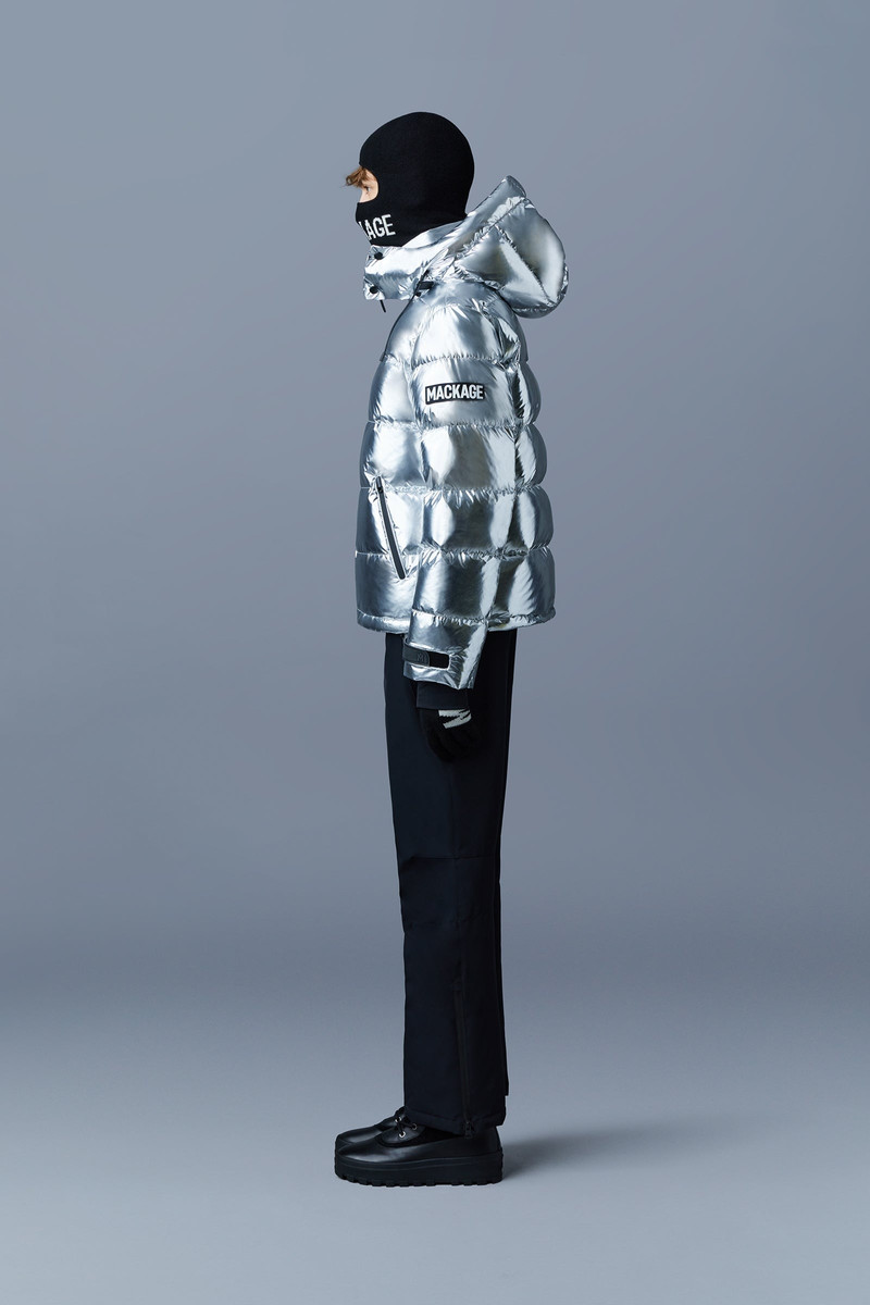 SAMUEL down metallic ski jacket with removable hood 3