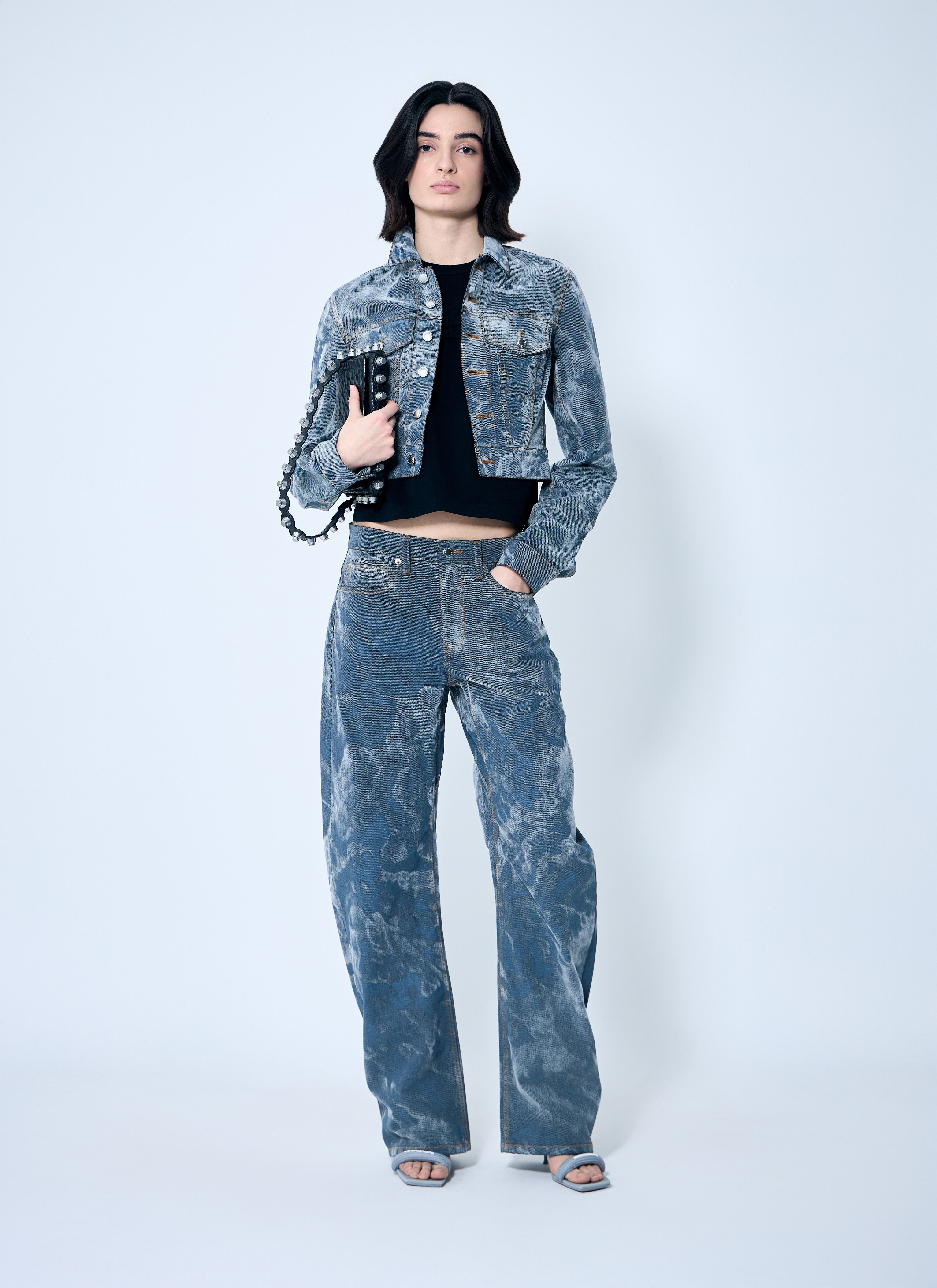 ALEXANDER WANG ロライスフロックシンス 4DC12545951 32A Alexander Wang Low Rise Clouding Flocking Jeans | lncc