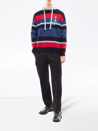 JW Anderson striped logo hoodie outlook