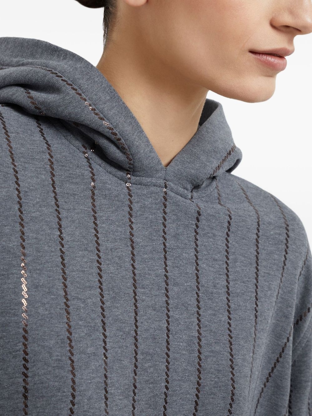 sequin-embellished hoodie - 5