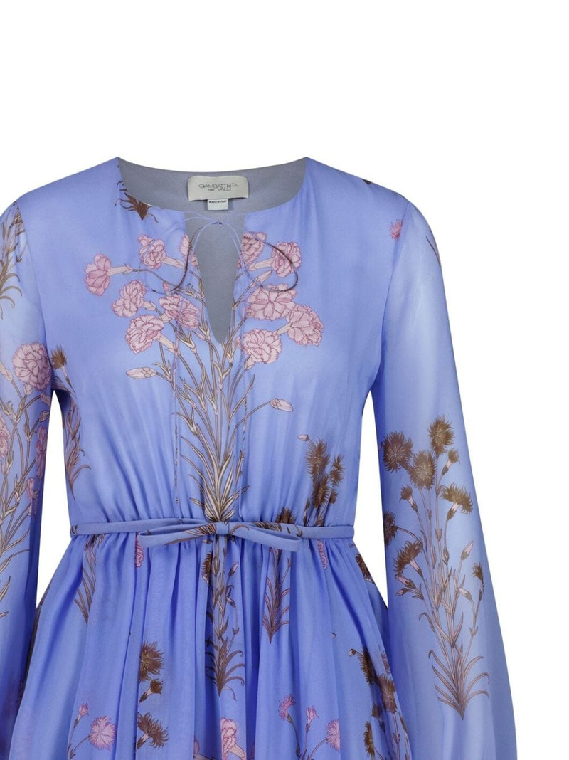 GIAMBATTISTA VALLI Mini Carnation Bouquets georgette silk dress outlook