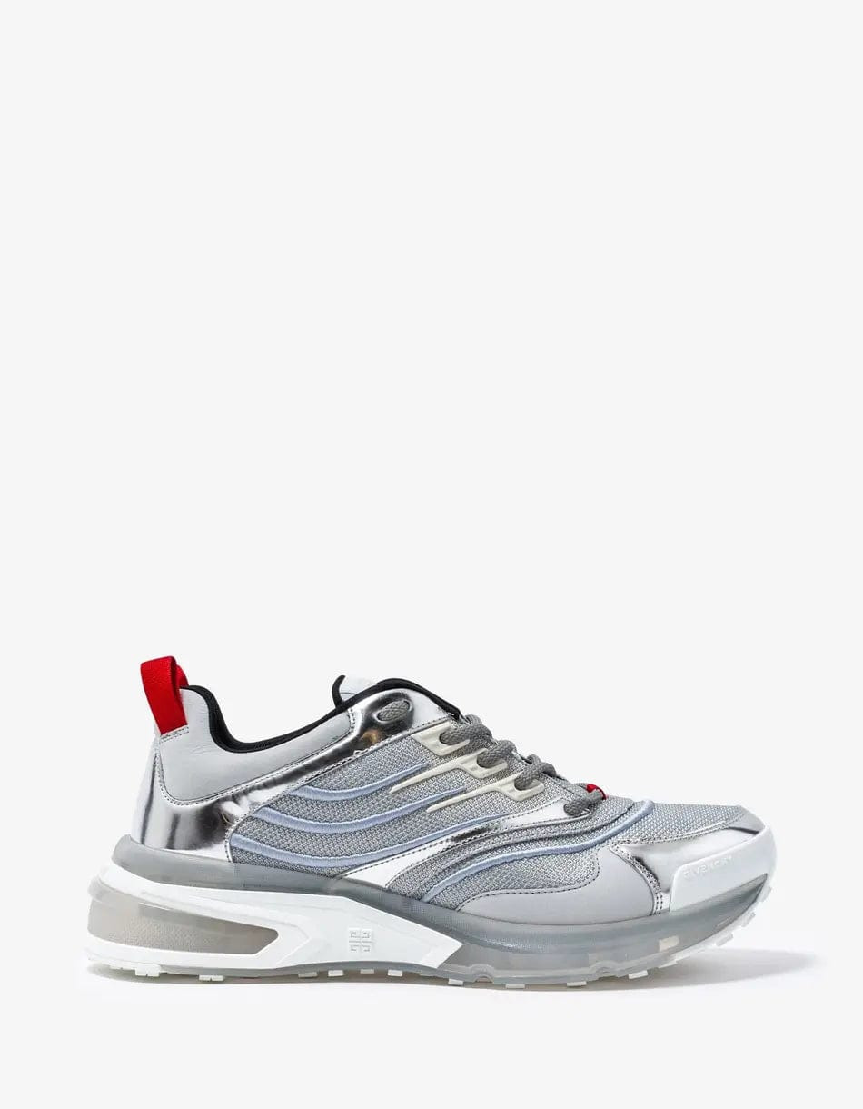 Givenchy Silver Giv 1 Leather & Mesh Trainers - 2