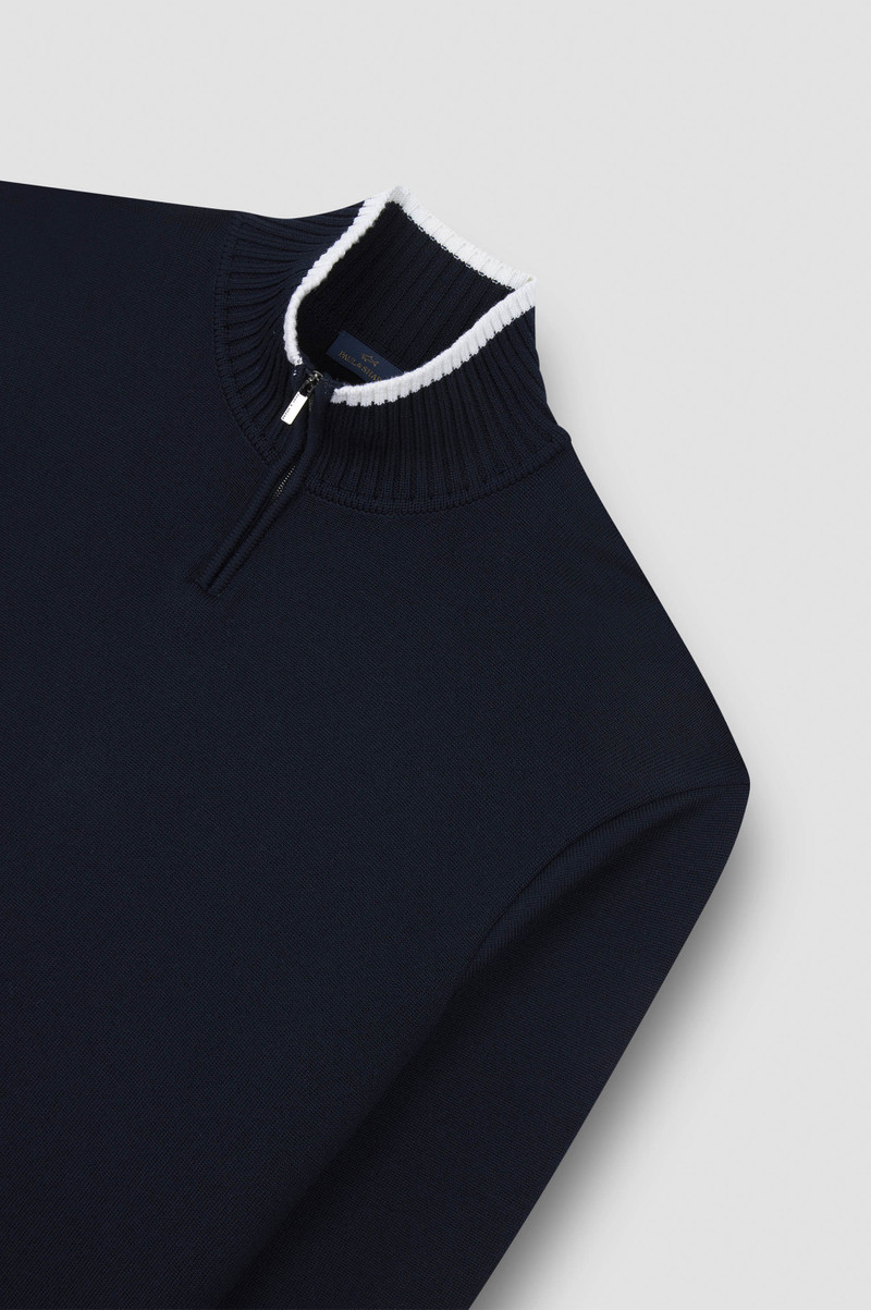 SOFT COOL TOUCH WOOL HALF ZIP SWEATER 5