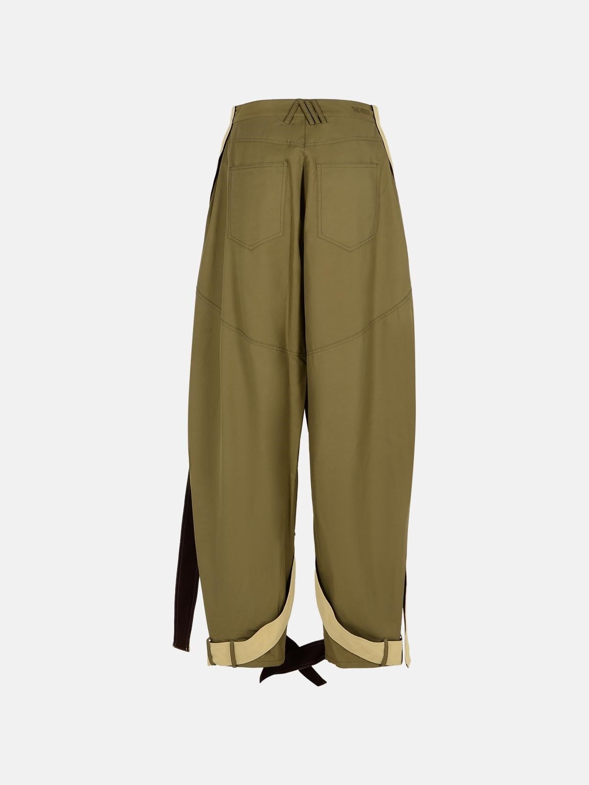 GREEN COTTON BLEND PANTS - 3