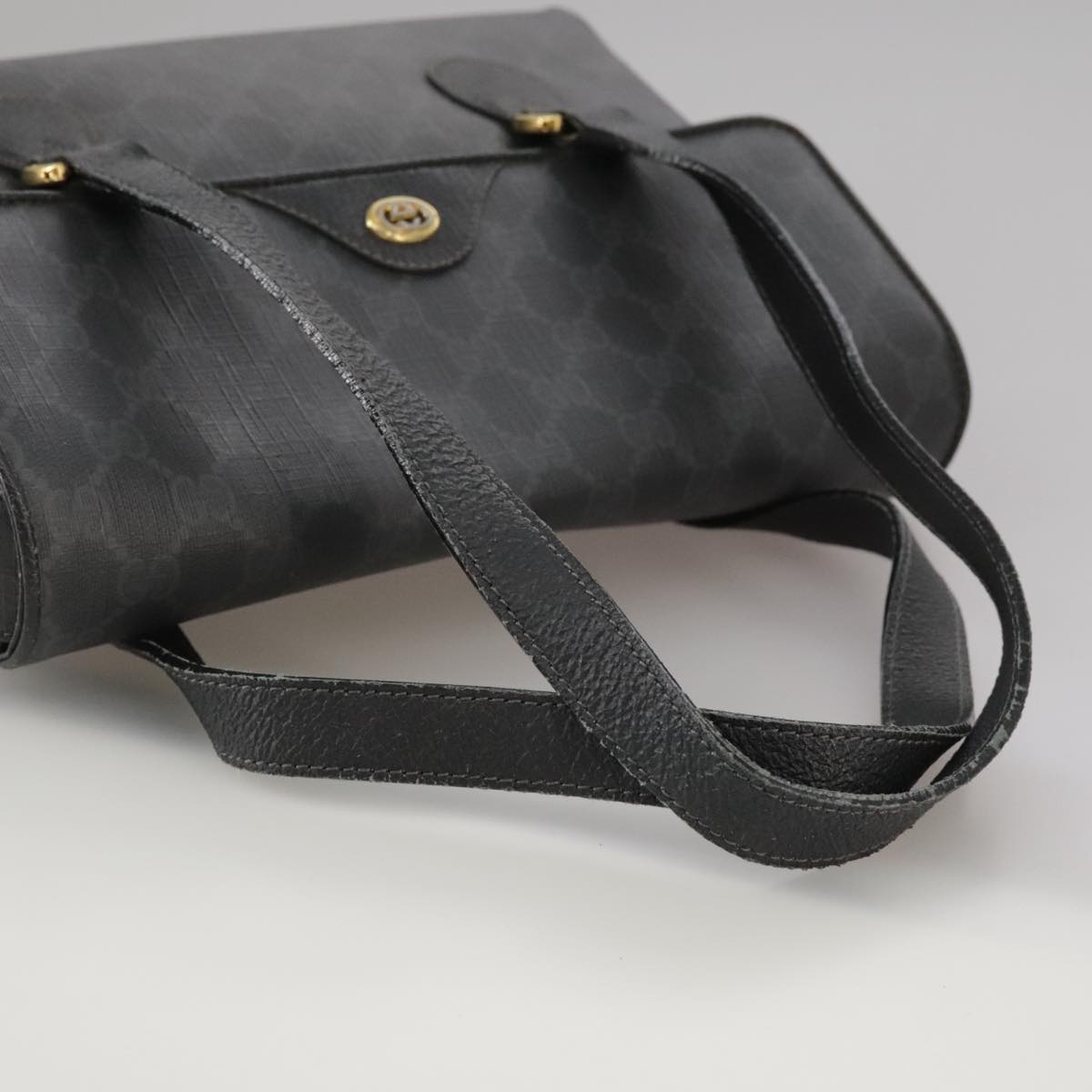 GUCCI GG Supreme Hand Bag Pvc Leather Black Gold 116 02 080 - 7
