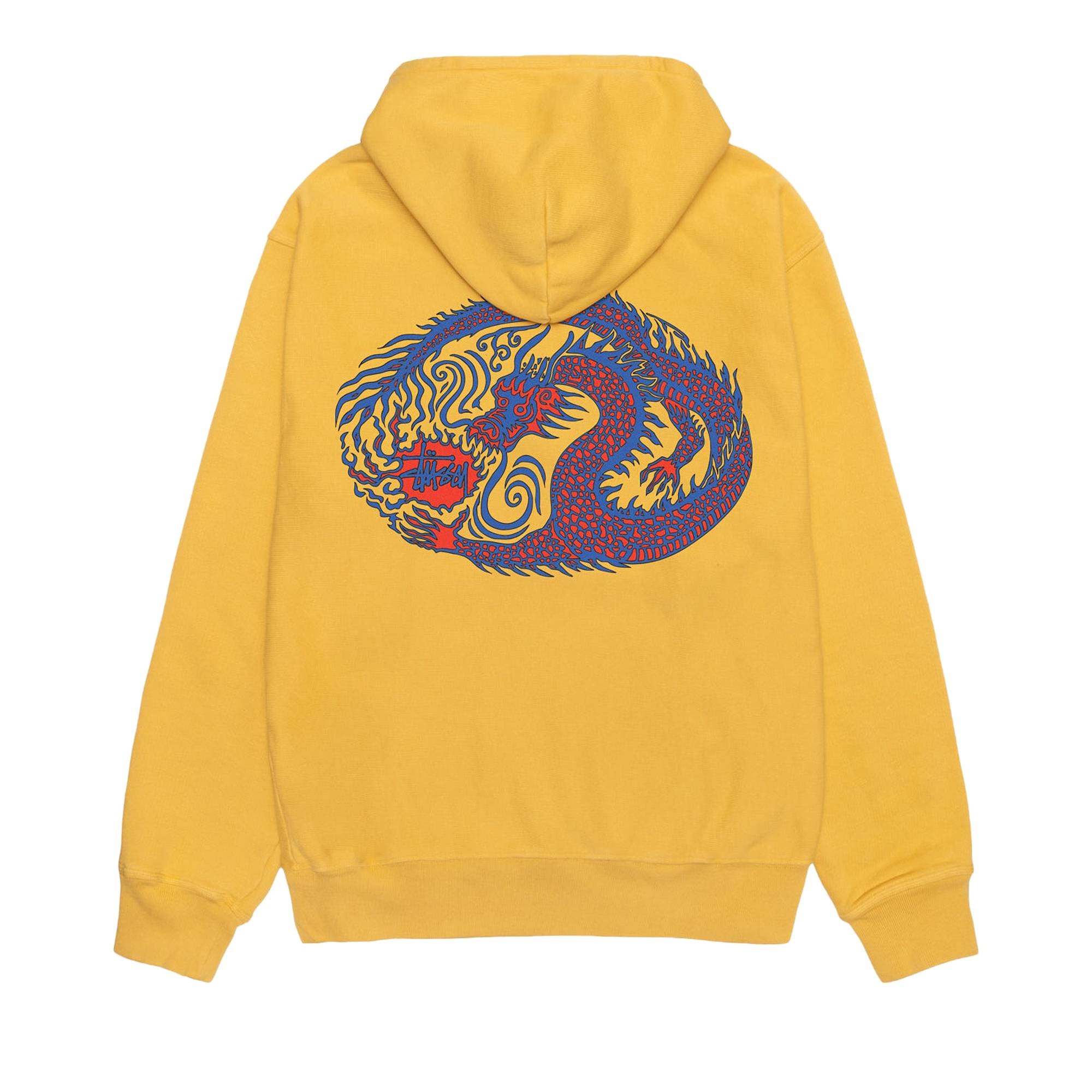 Stussy Pigment Dyed Mosaic Dragon Hoodie 'Honey' - 2