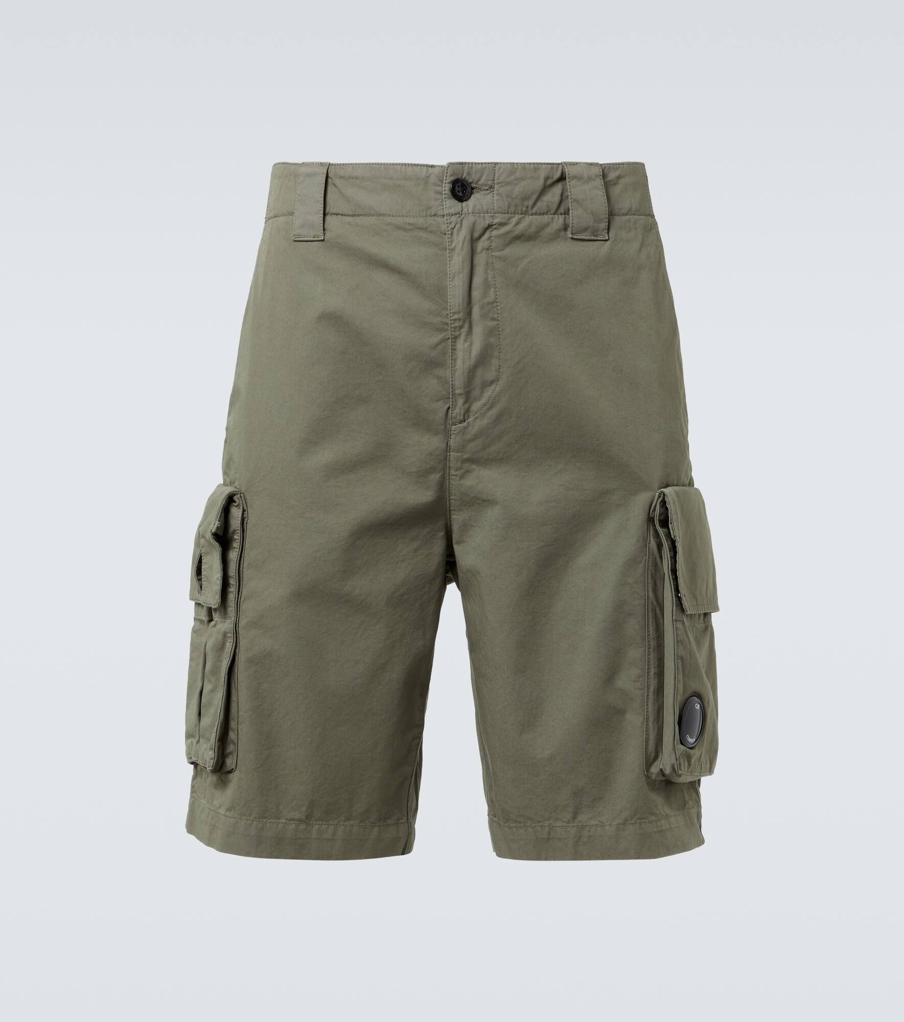 Cotton gabardine cargo shorts - 1