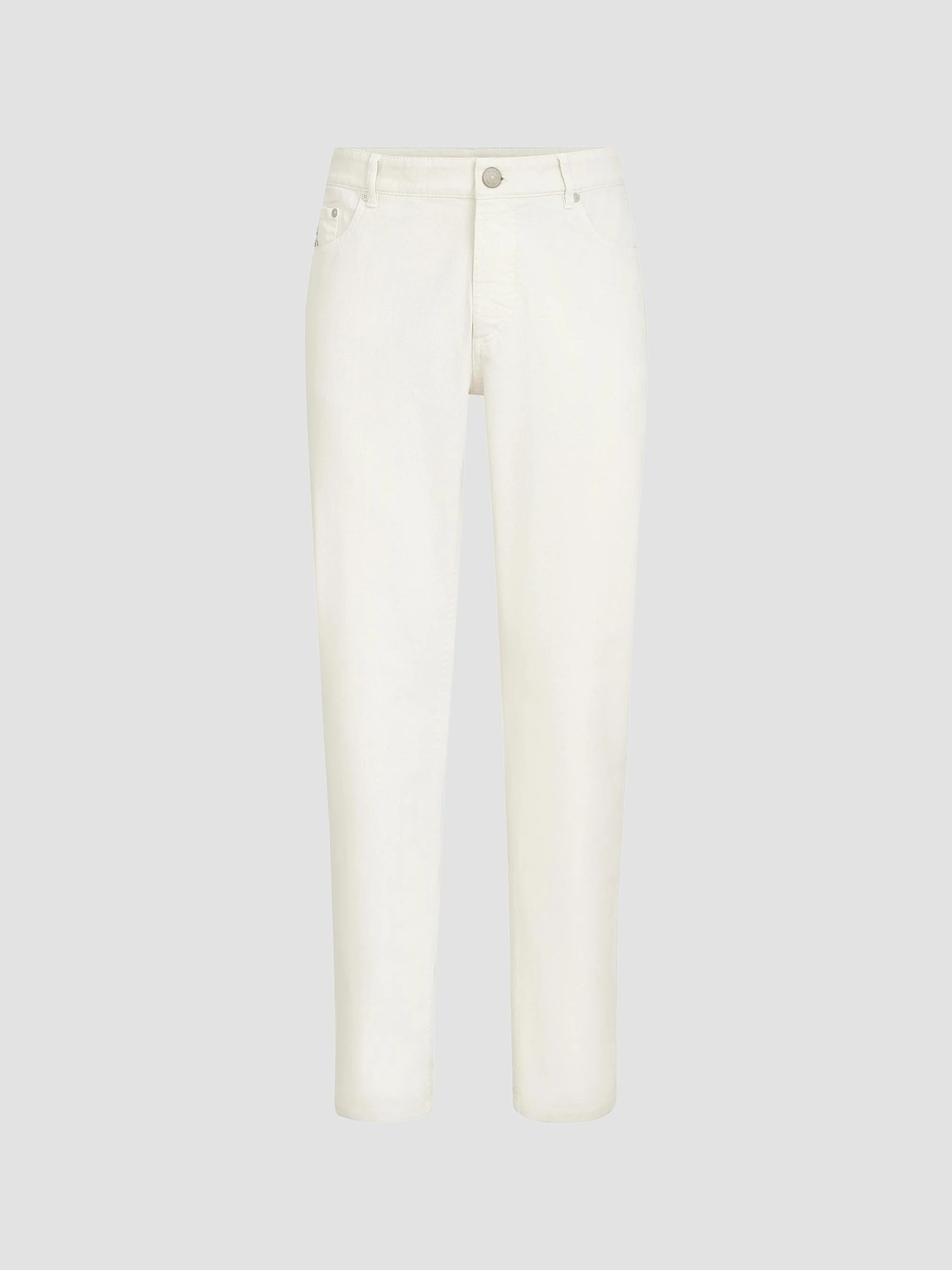 Men's Garment-Dyed Traditional Fit Five-Pocket Jeans in Lightweight Denim - White - 1