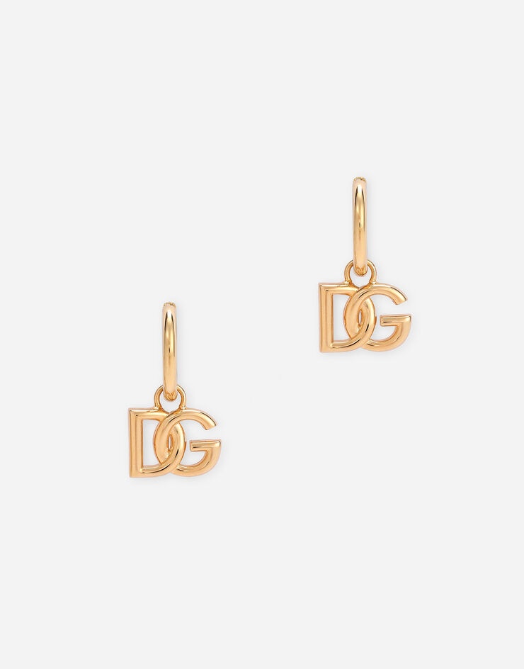 Hoop earrings with DG logo pendants - 1