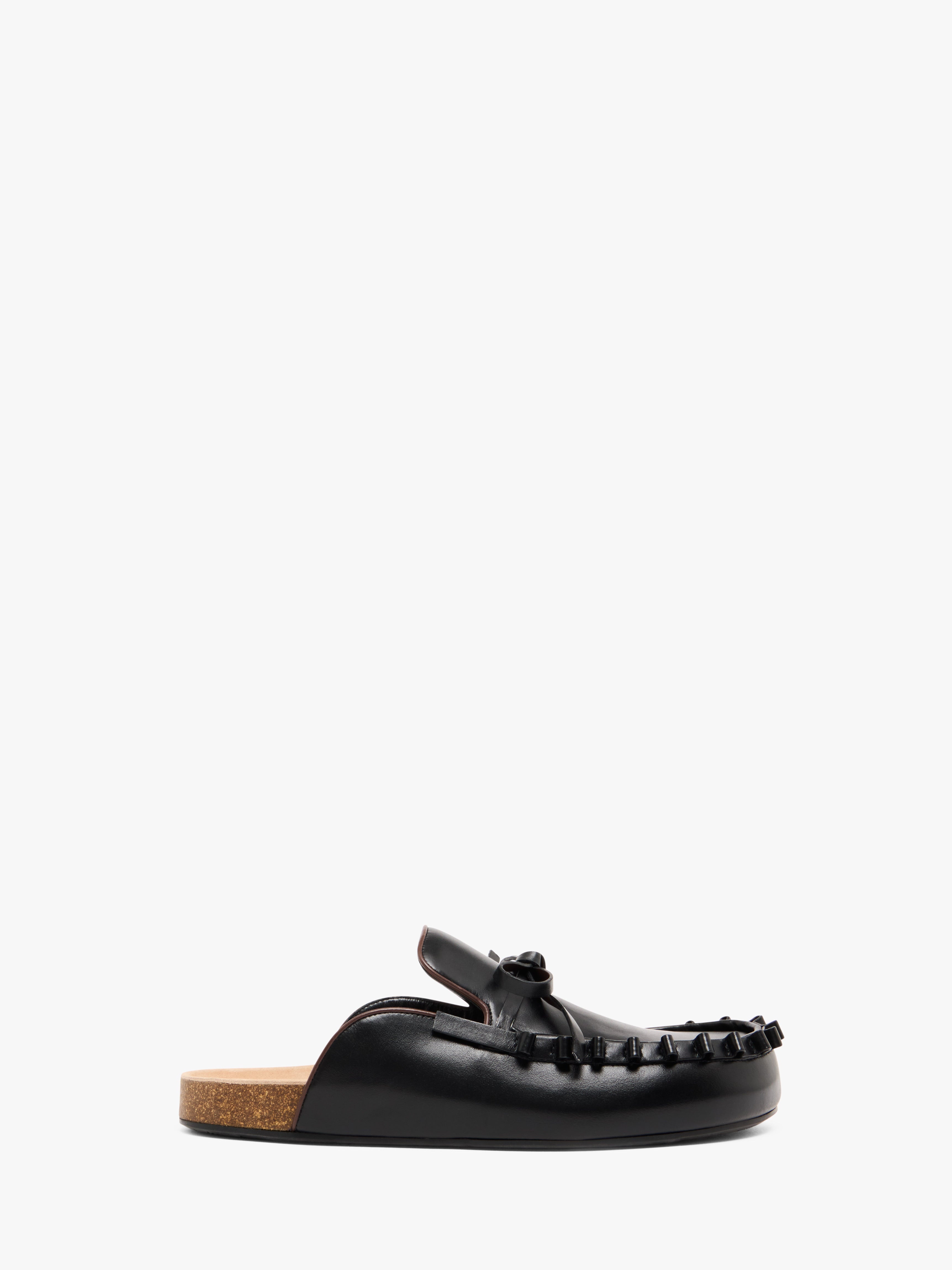 RUFFLE LOAFER LEATHER MULES - 1